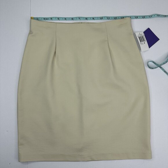 Vivienne‎ Tam Women's NWT Butterfly Beige Minimalist Pencil Skirt 6P/W28 - Picture 12 of 13